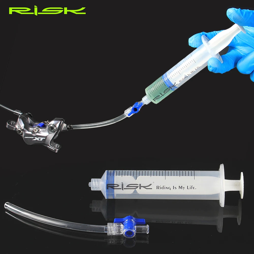 RISK Bicycle Brake Bleed Tool Syringe With on/off MTB Bike Hydraulic