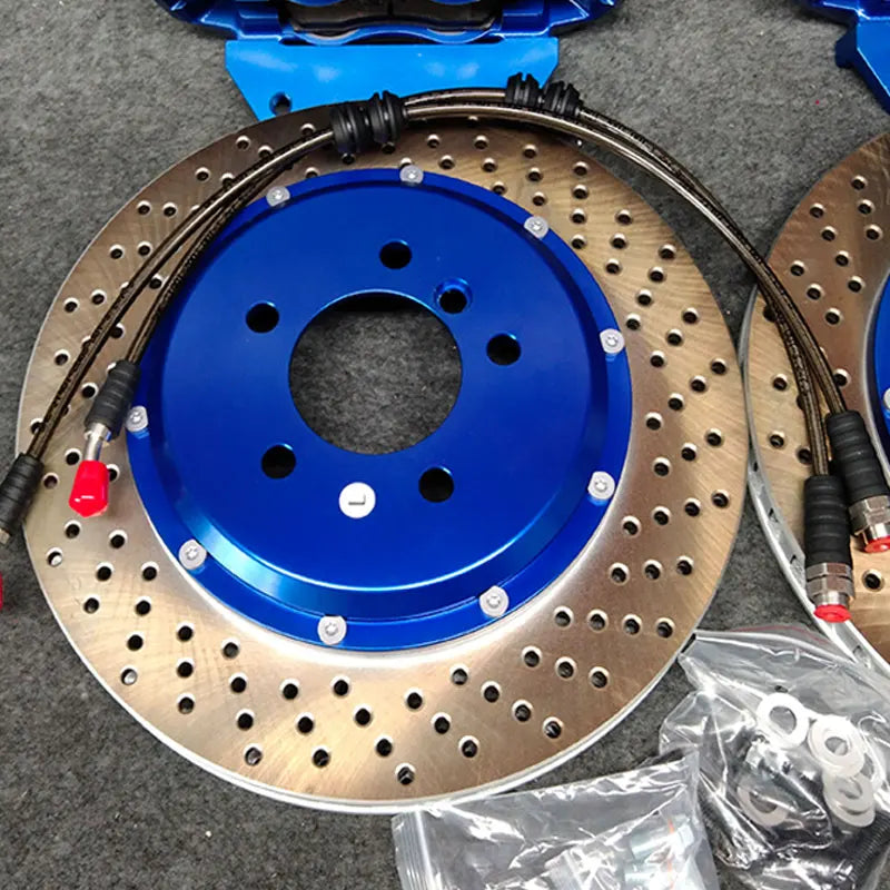 Upgrade brake system 4 pot big brake caliper kit with 345*28mm drilled