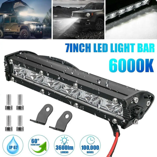 7" 18W Spotlight LED Work Light Bar Lamp 3600LM 6000K Driving Fog