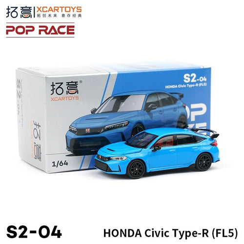 Xcartoys Poprace 1/64 Civic Type-R FL5 Diecast Model Car Sports Racing