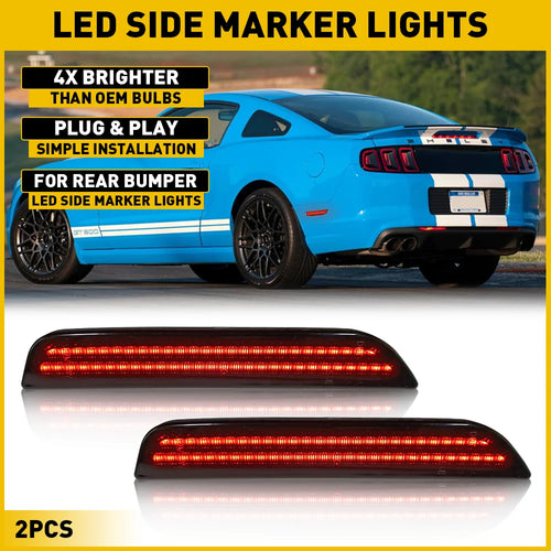 2Pcs Smoked LED Bumper Side Marker Light For Ford Mustang 2010 2011