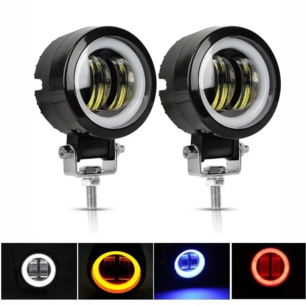 3 Inch 7D Lens LED Motorcycle Headlight Waterproof Angel Eye Work