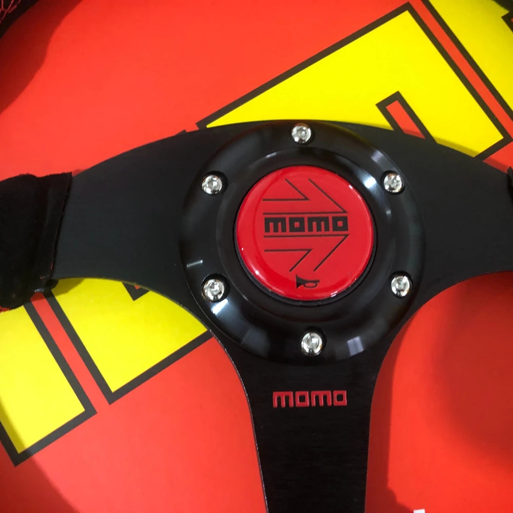 330mm Rally Universal Drift MOMO Racing Steering Wheel Car Suede