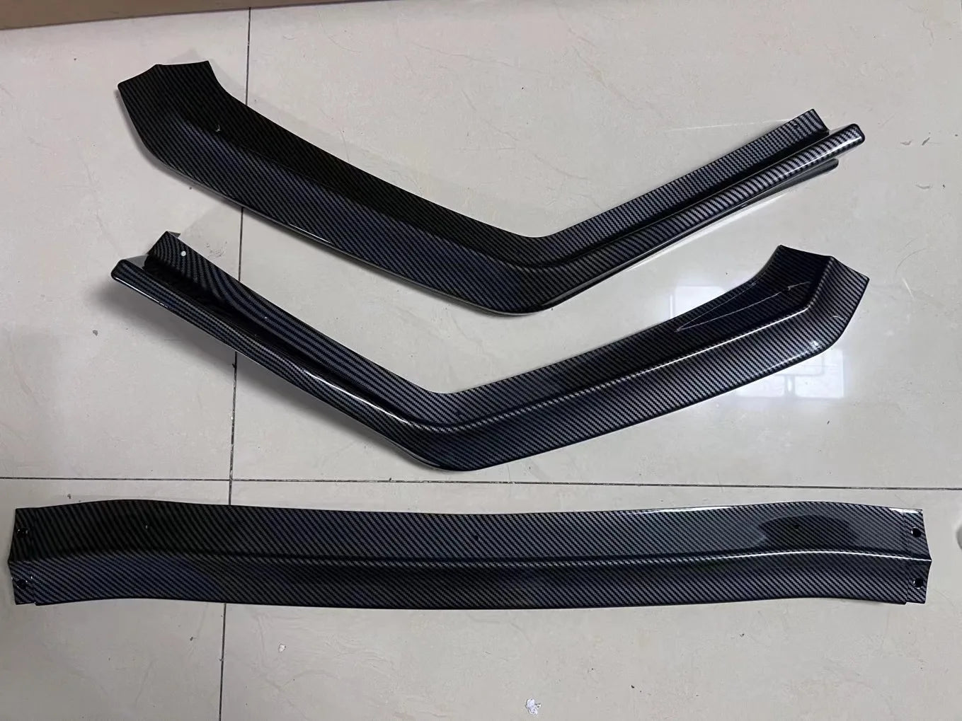 3Pcs Car Front Bumper Splitter Lip Chin Spoiler Diffuser Bumper Body