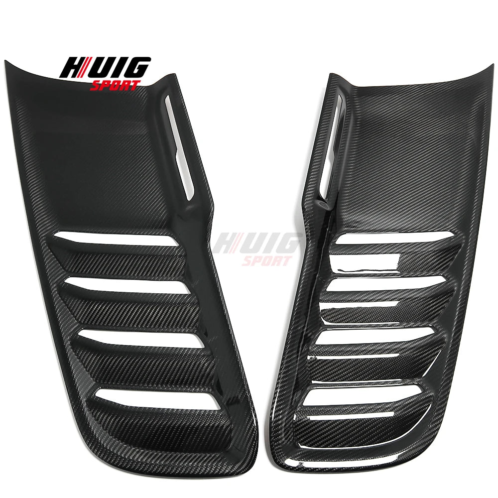 5Pcs Carbon Fiber Exterior Front Enging Hood Strip Side Fender Air