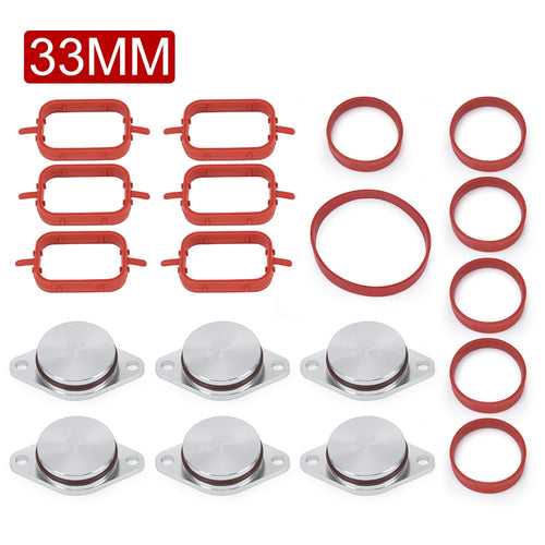 Swirl Flap Blanks Plate & Intake Inlet Manifold Gasket Seal For BMW