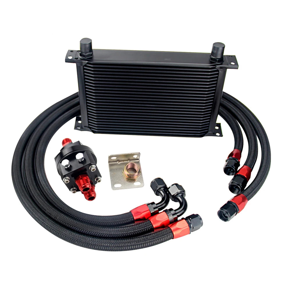 LIZHI Universal 25 Rows Oil Cooler Kit + Oil Filter Relocation Male