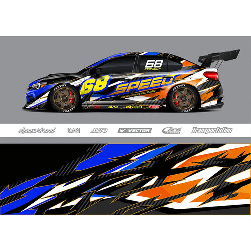 Stripe Gradient Full Body Racing RV Graphic Decals Vinyl Wrap Camo