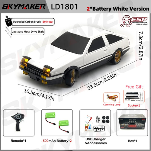 1:18 AE86 Model LD1801 RX-7 FC LD1802 RC Drift Car 1/18 2.4G Remote