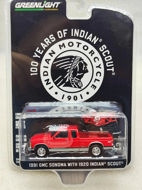 1: 64 1991 GMC Sonoma Extended Edition&1920 Indian Scout Centennial