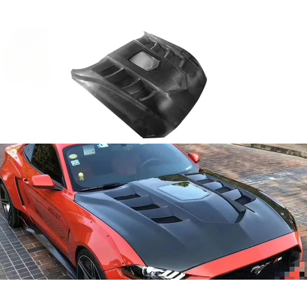 Suitable for Ford Mustang 2015-2017 Carbon Fiber Transparent Hood,