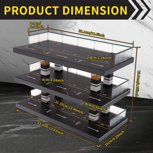 1/64 Scale 4 Tiers Diecast Model Car Display Case Scenery Diorama