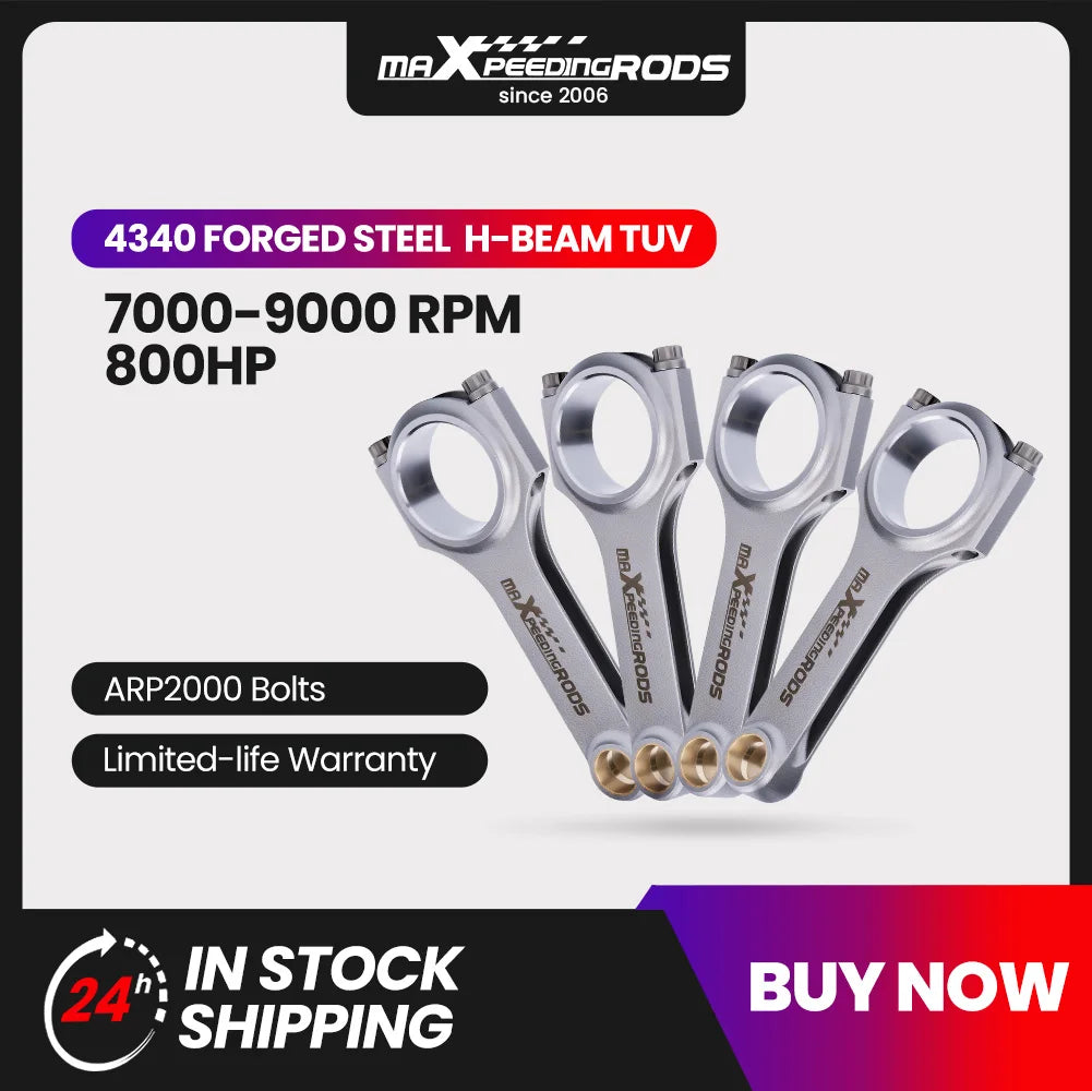 4x Forged H-Beam Connecting Rods+ARP2000 Bolts for Opel Omega CIH 2.4L