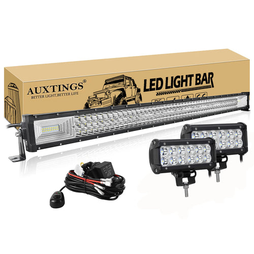 7D 22- 52in 270W-675W Off Road LED Light Bar with 3D 2x36W Work Light