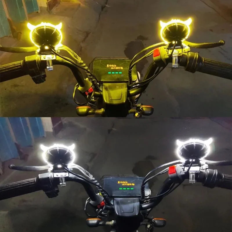 60W LED Motorcycle Headlight Work Light Owl 6000K 3500K White Yellow