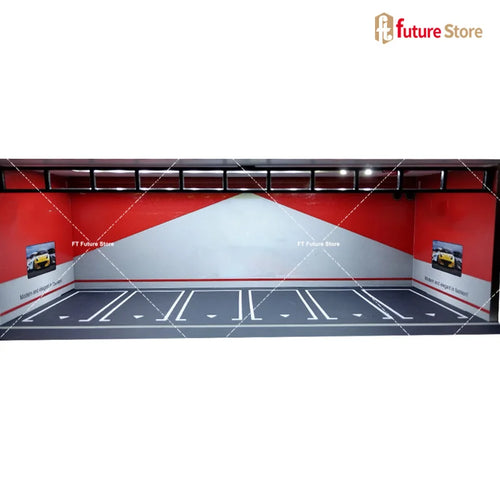 1/64 Garage Scene Model with Light Assembled Parking Lot Diorama