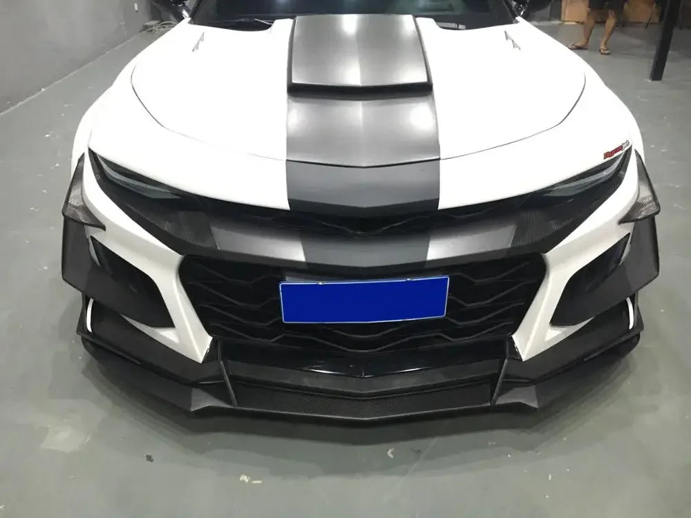 1LE Car Bumper with SS Carbon Front Lip Splitter Canards for Chevy