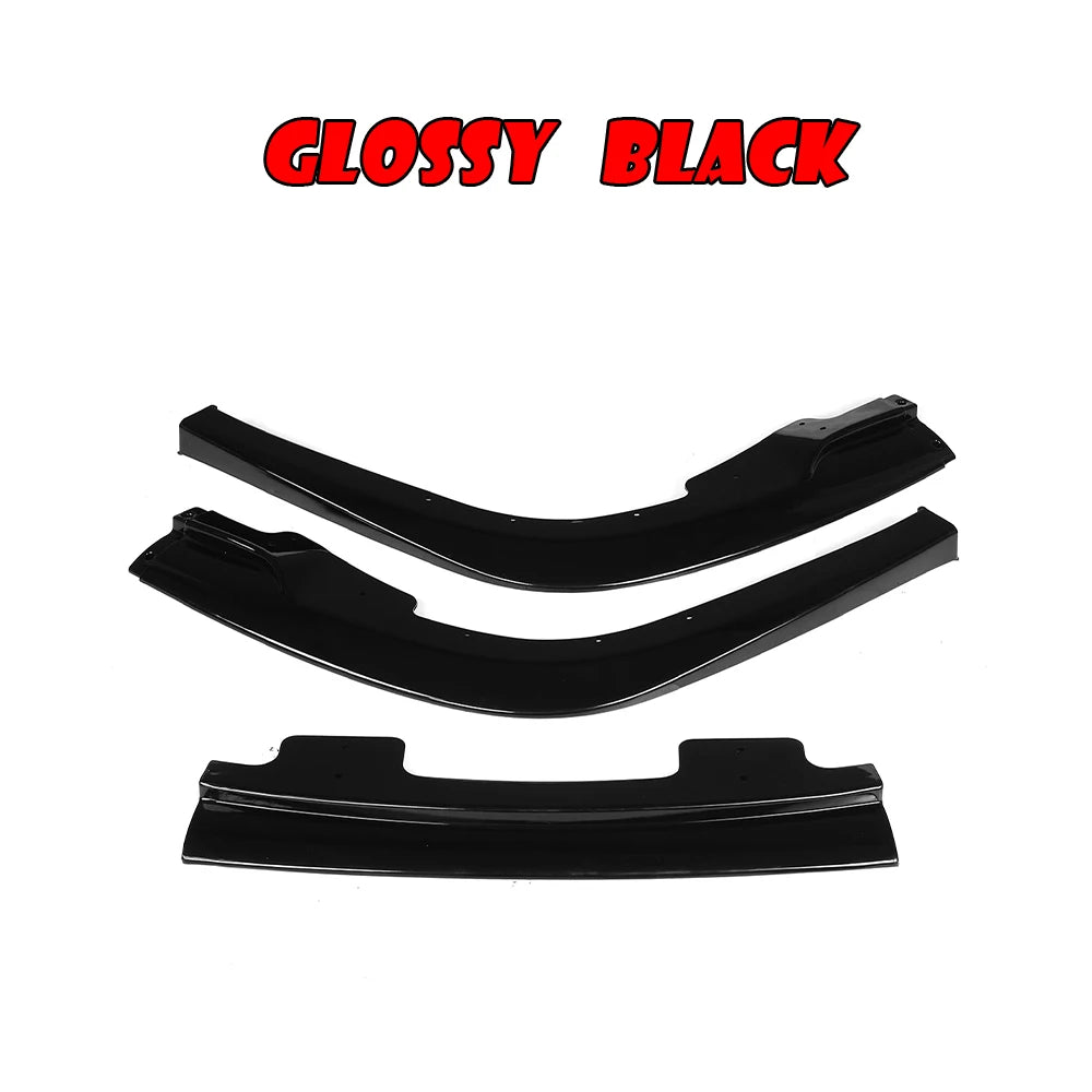 3pcs Car Front Bumper Splitter Lip Spoiler Splitter Deflector Lips