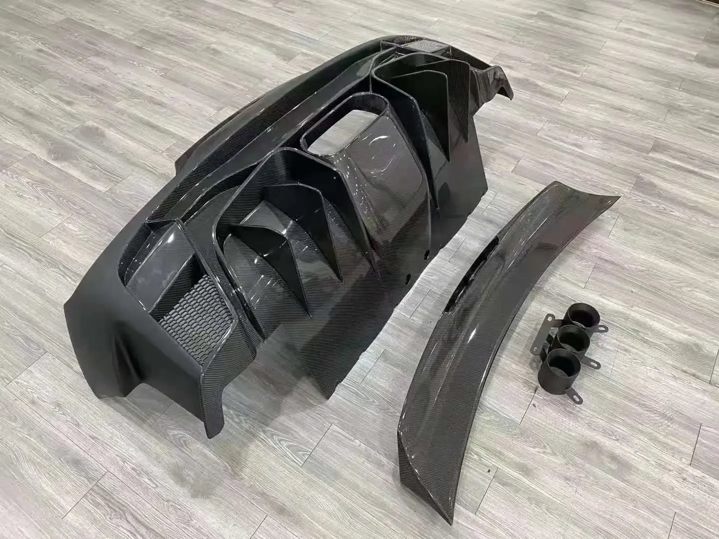 458 Vorstein Style Half Carbon Fiber Body Kit Front Rear Bumper Engine