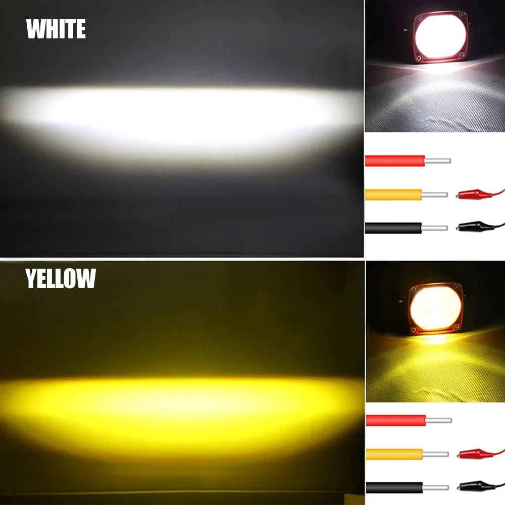 2 Inch 8D Lens Led Work Light 6000K White 3500K Yellow Driving Light