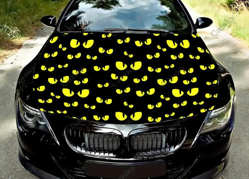 Scary Monster Eyes Car Hood Decal Stickers Wrap Vinyl Film Engine