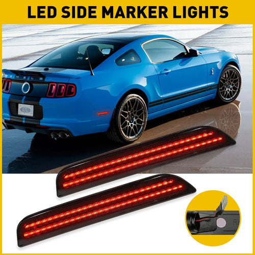 2Pcs For Car Mustang LED Rear Side Marker Lamp Lights For Ford Mustang