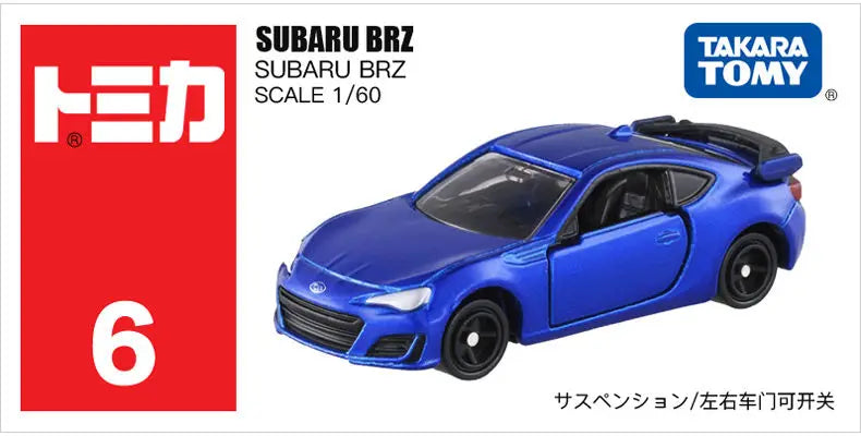 TAKARA TOMY Tomica New NO.6 1/60 SUBARU BRZ Sports Cars Alloy Toys