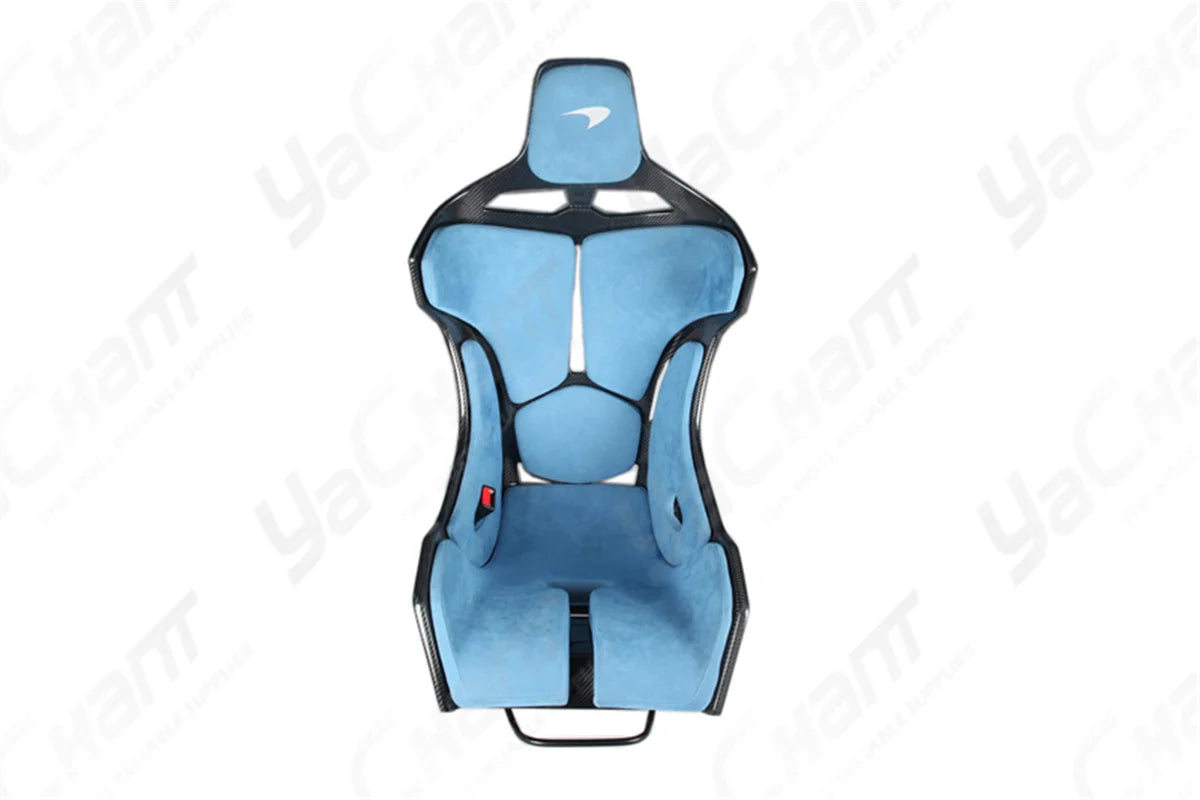 Universal Dry Carbon Racing Seat w/ Black Or Blue Cushion / Bracket /