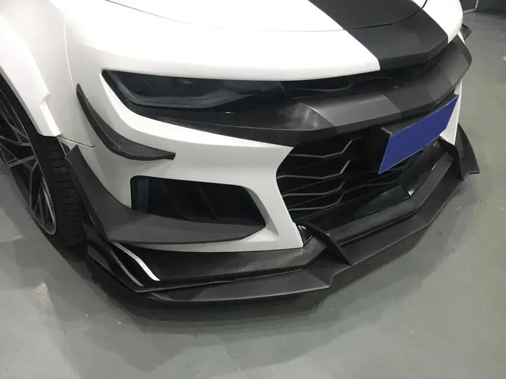 1LE Car Bumper with SS Carbon Front Lip Splitter Canards for Chevy