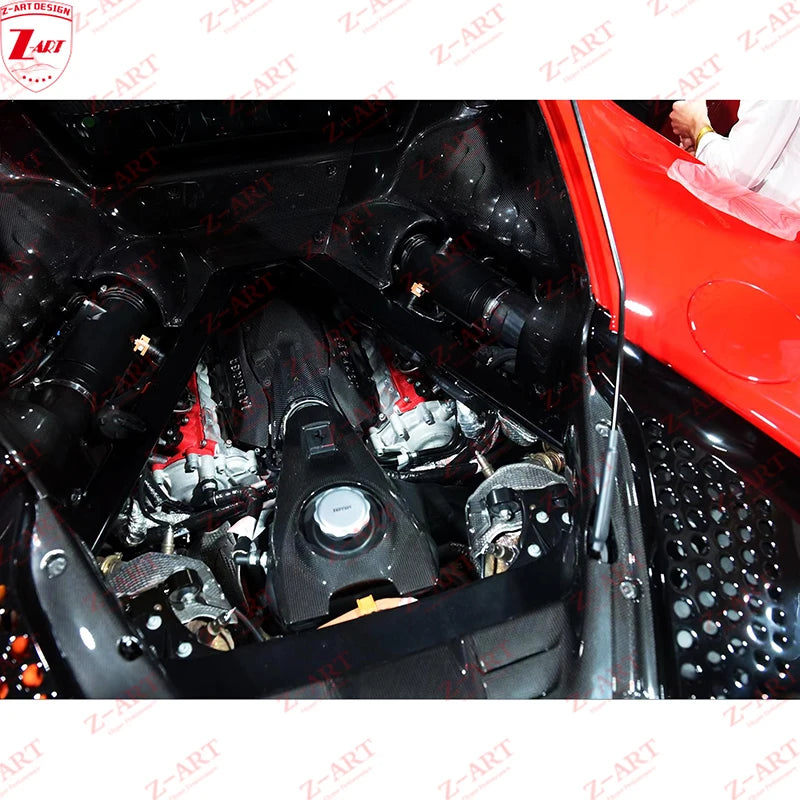 Z-ART SF90 Dry Carbon Fiber Engine Bay for Ferrari SF90 Carbon Fiber