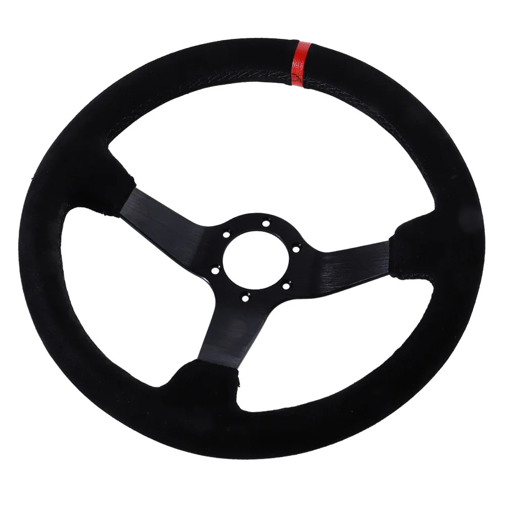 350mm/14Inch Sport Steering Wheel Suede Leather Drift Racing Game