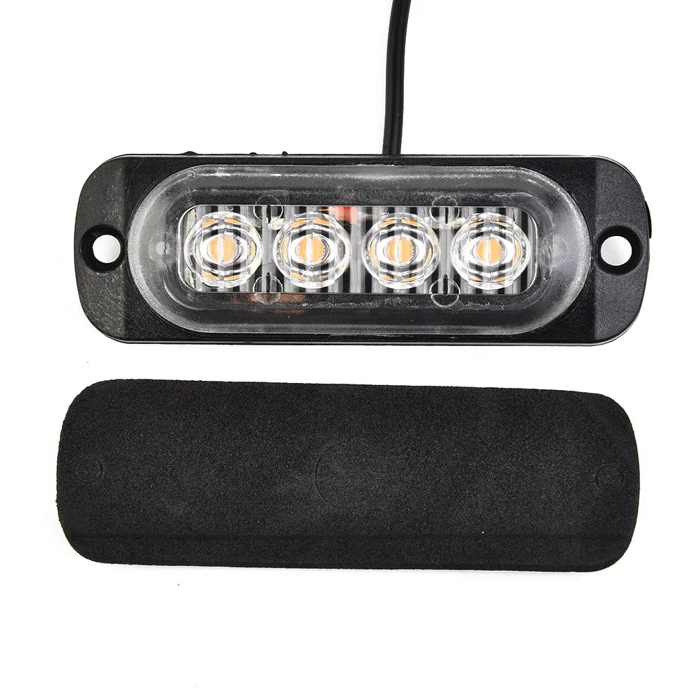 4Pcs LED Amber Grille Light Lightbar For Truck/Van/Off-road/Car 12-24V