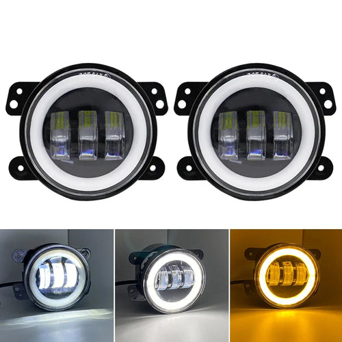 4 Inch 60W LED Fog Lights Car LED Fog Lights 6000LM Driving Bumper