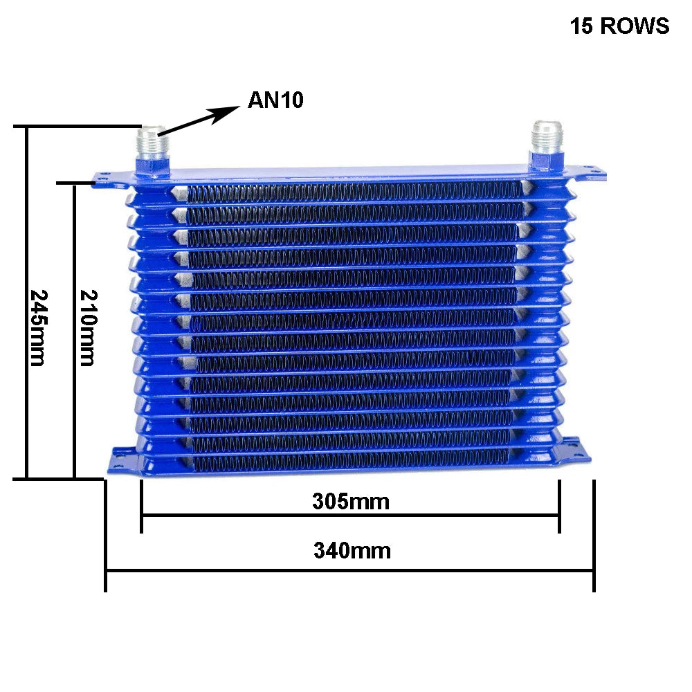 LIZHI RACING - Universal Oil Cooler Kit 15 Row 10AN Aluminium Engine