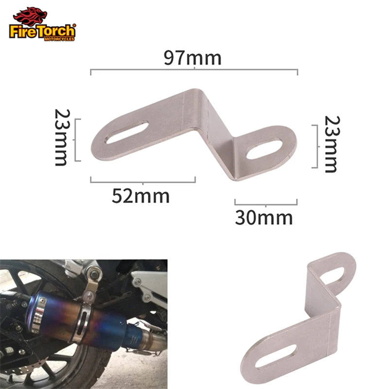 1Pcs Stainless Steel Universal Motorcycle Exhaust Pipe Bracket Fixed