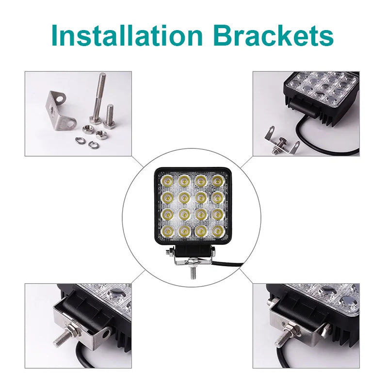 ZK30 DS 4x4 LED Spot/Flood Work light 9-30V Car 48W 6000LM 64W 8000LM