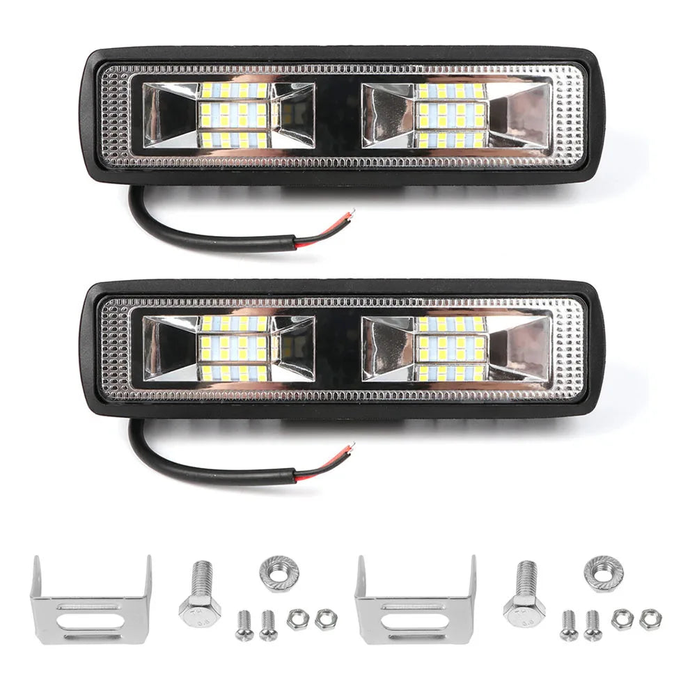 2X 18W 12V 16LED Work Light Bulb Spot Beam Bar Car SUV Off Road