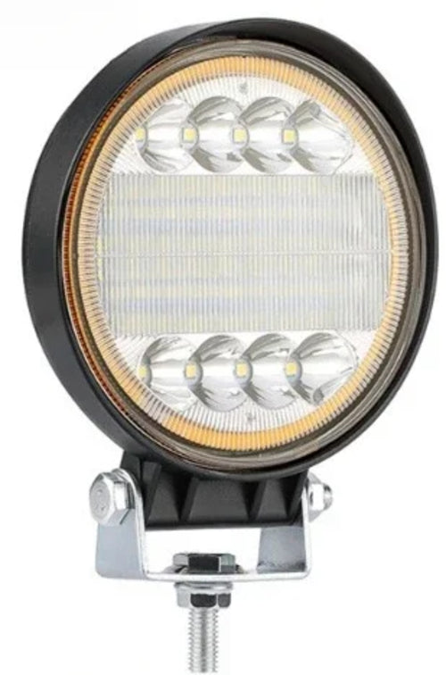 White Plus Yellow Square Round LED Light with Aperture Off-road