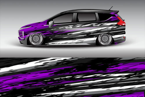 Abstract Graphics Racing Car Graphic Decal Full Body Racing Vinyl Wrap