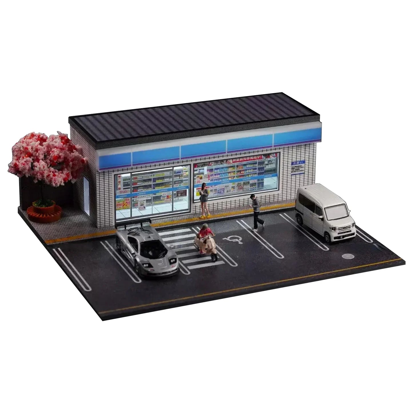 1/64 Miniatures Scale Diorama Car Garage Model City Convenience Store