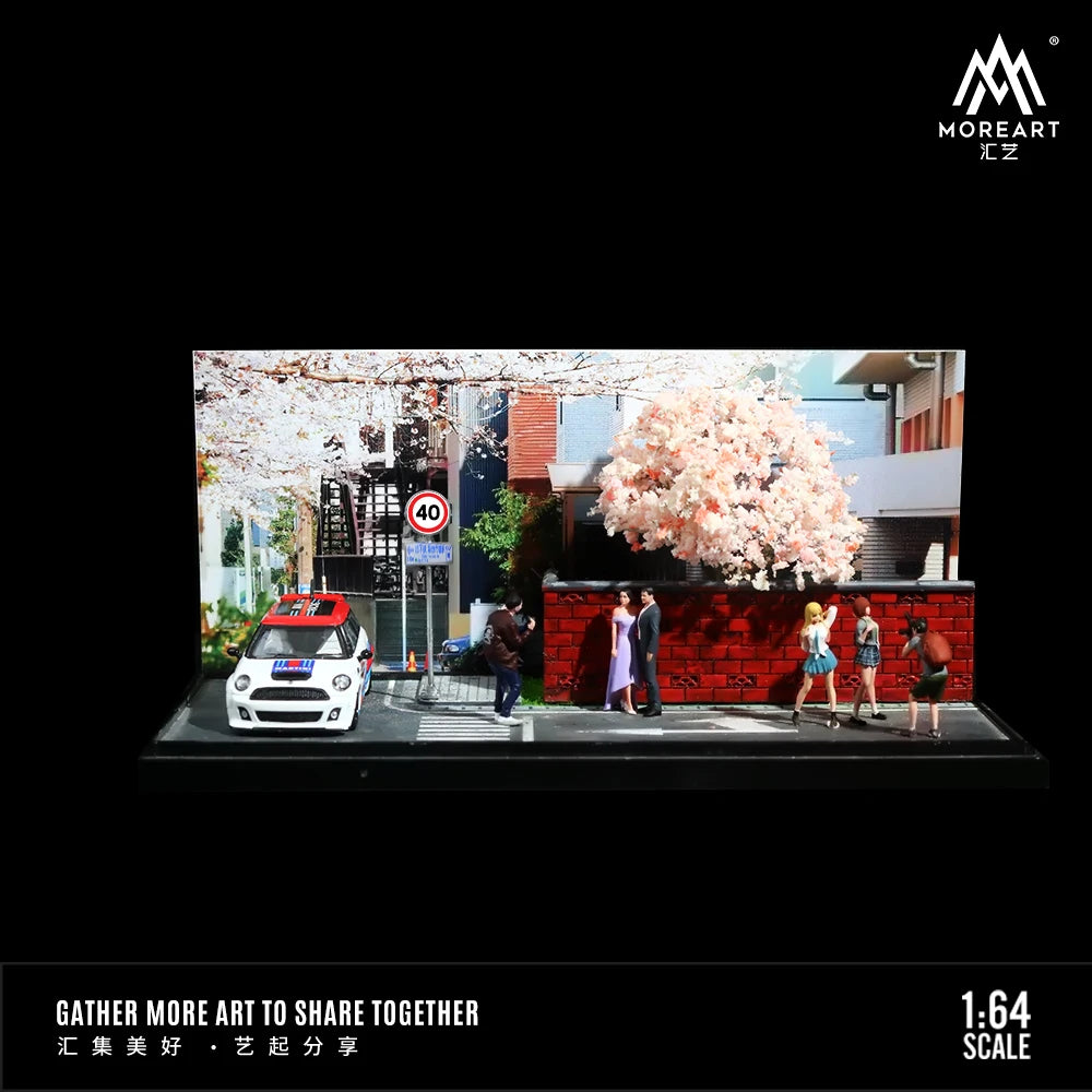 TimeMicro&MoreArt 1:64 Cherry Blossom street theme handmade miniature