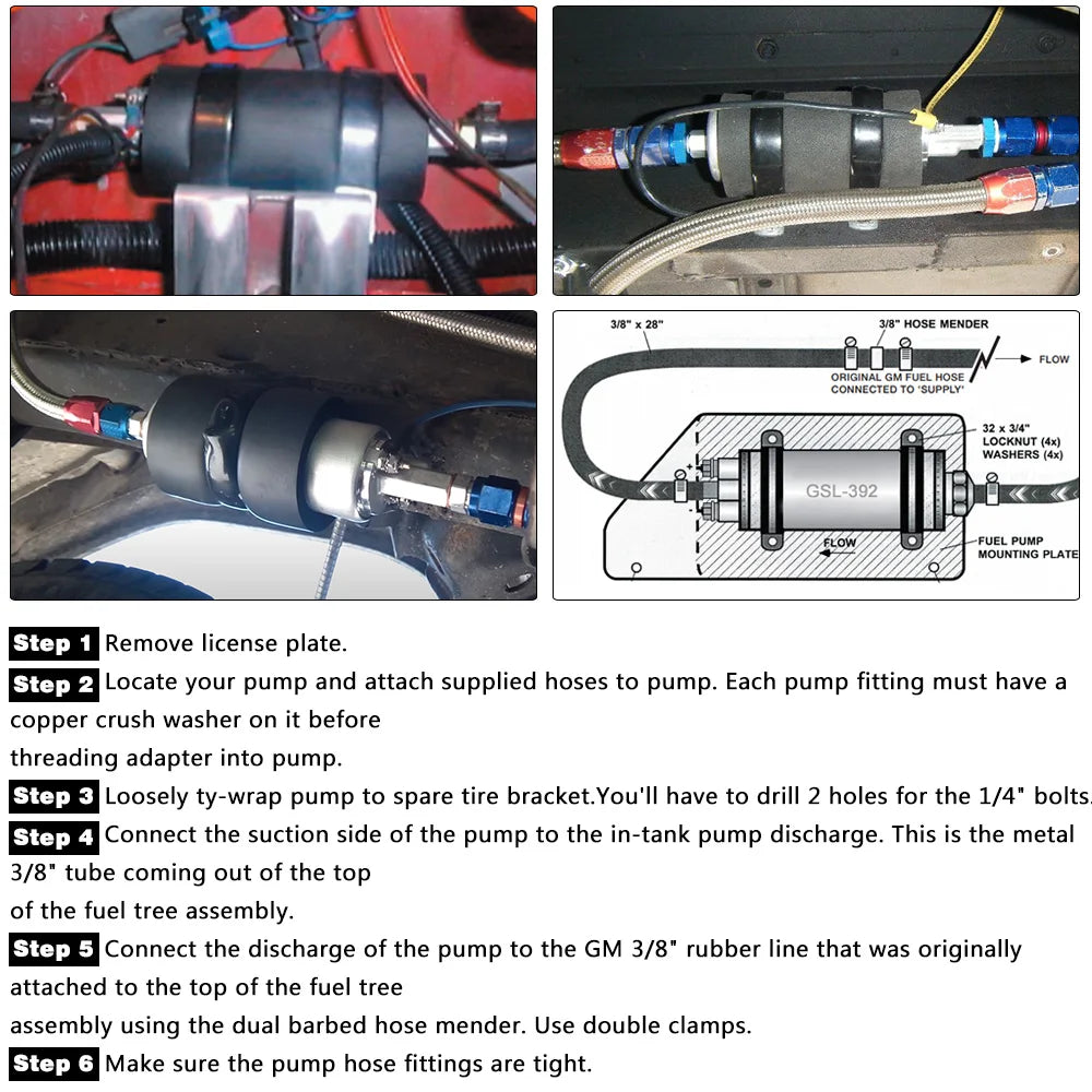 LIZHI - Black Universal High Flow & Fuel Pump GSL392 Pressure External