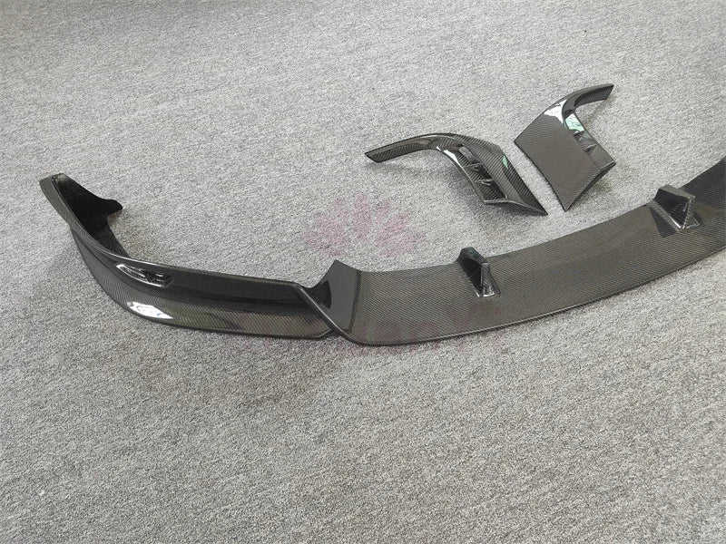 3K carbon fiber RZ style front bumper edge for Tesla Model X wide body