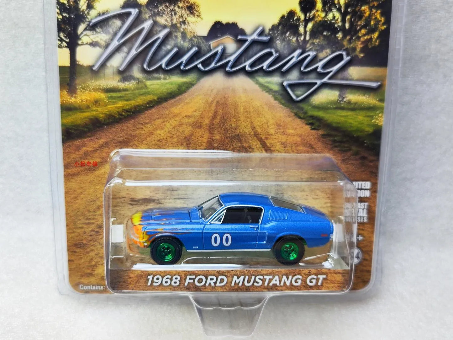 1: 64 1968 Ford Mustang GT Fastback Race Car # 00 green model