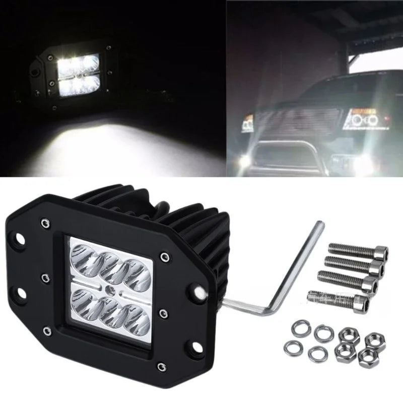 Square Work Light Off-road Vehicle Modified LED Front Spotlight Square