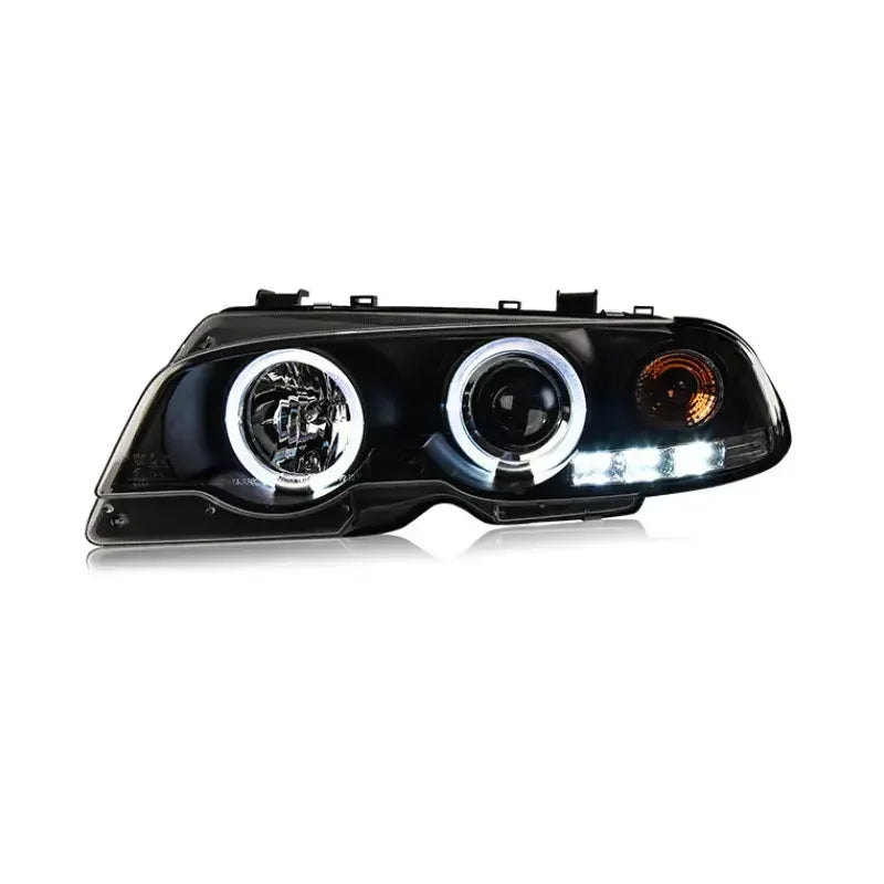 SJC Car Parts Upgraded LED Angel Eyes Headlamps Assembly For BMW 3