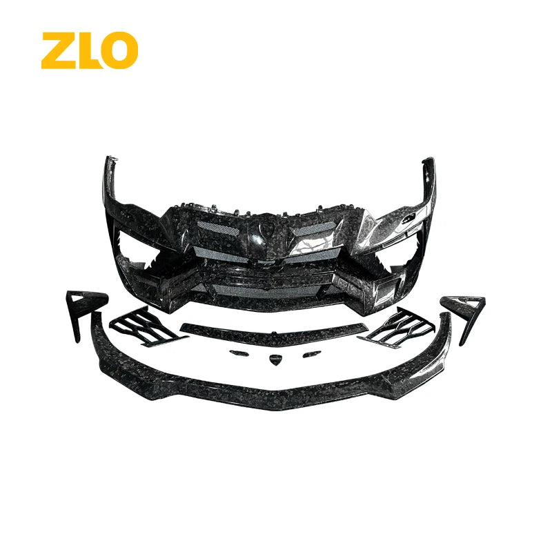 ZLO Car Body Parts Dry Carbon Fiber Forged Front Bumper Lip Side Skirt