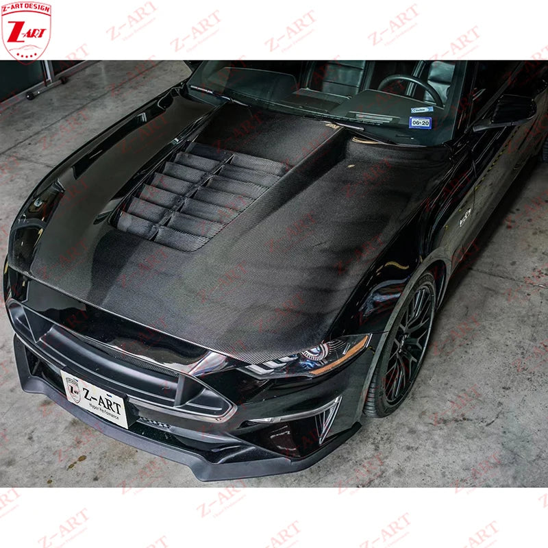 Z-ART GT500R Engine Hood for Ford Mustang Carbon Fiber Engine Lid for