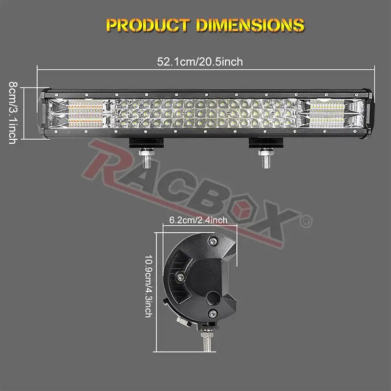 20 Inch Led Light Bar Spot Flood Warning Strobe LED Work Lamp Dual