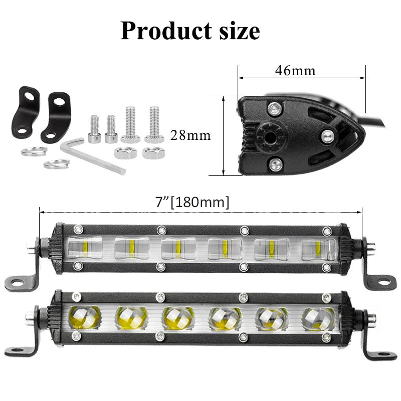 6D Led Work Light Bar 7 Inch Lens Accessories for 4x4 off road Truck